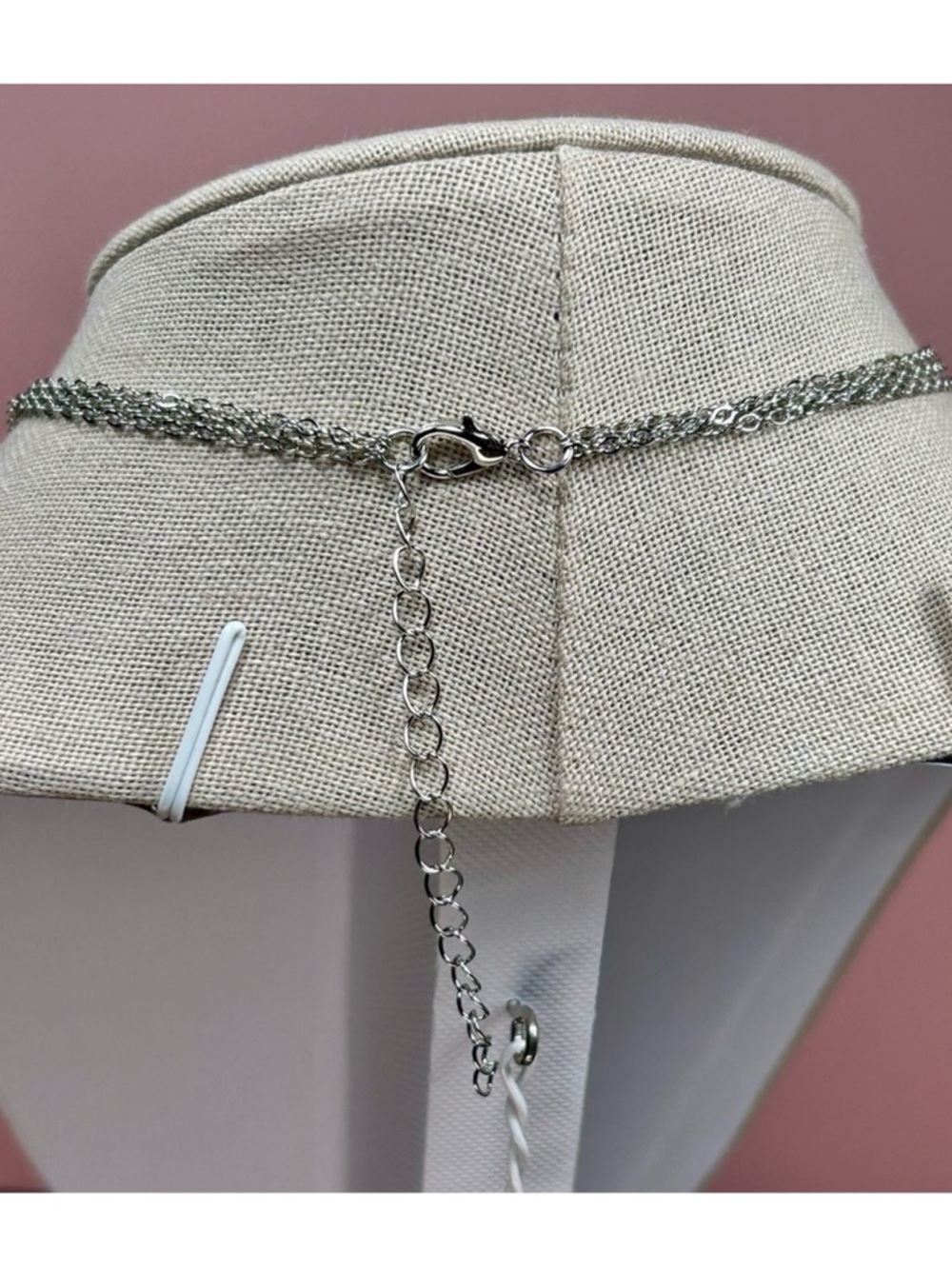 Trendy Fashion Jewelry Silver Layered Clover- Rhinestones Necklace Set BRAND NEW - Picture 7 of 7